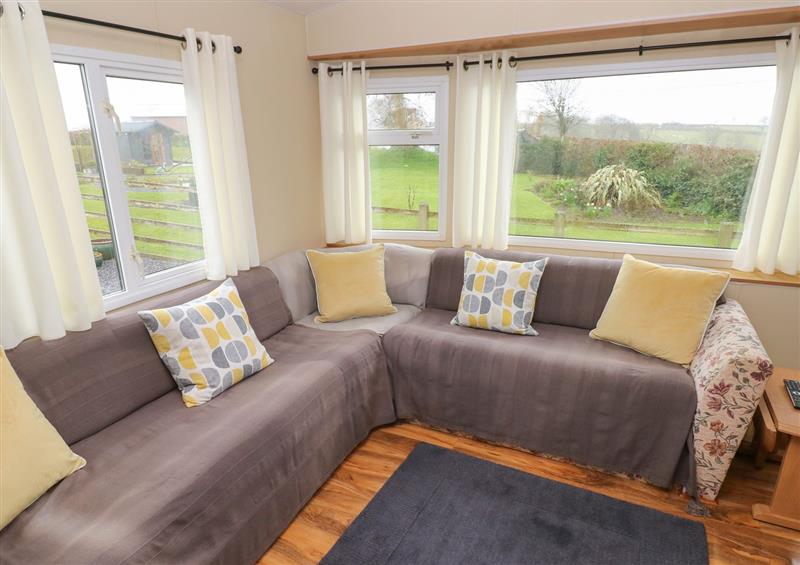 The living room at Plembury Cottage Caravan, Llanboidy near Whitland