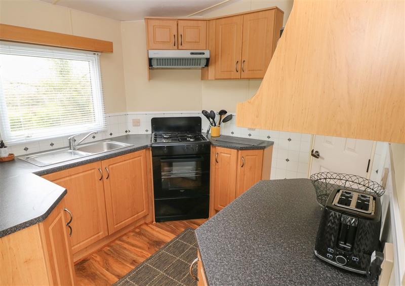 This is the kitchen at Plembury Cottage Caravan, Llanboidy near Whitland