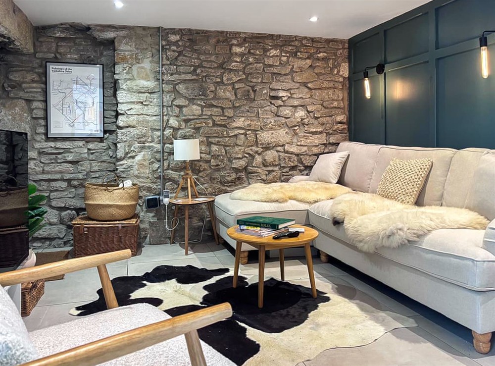 Living area at Pletts Barn in Grassington, North Yorkshire