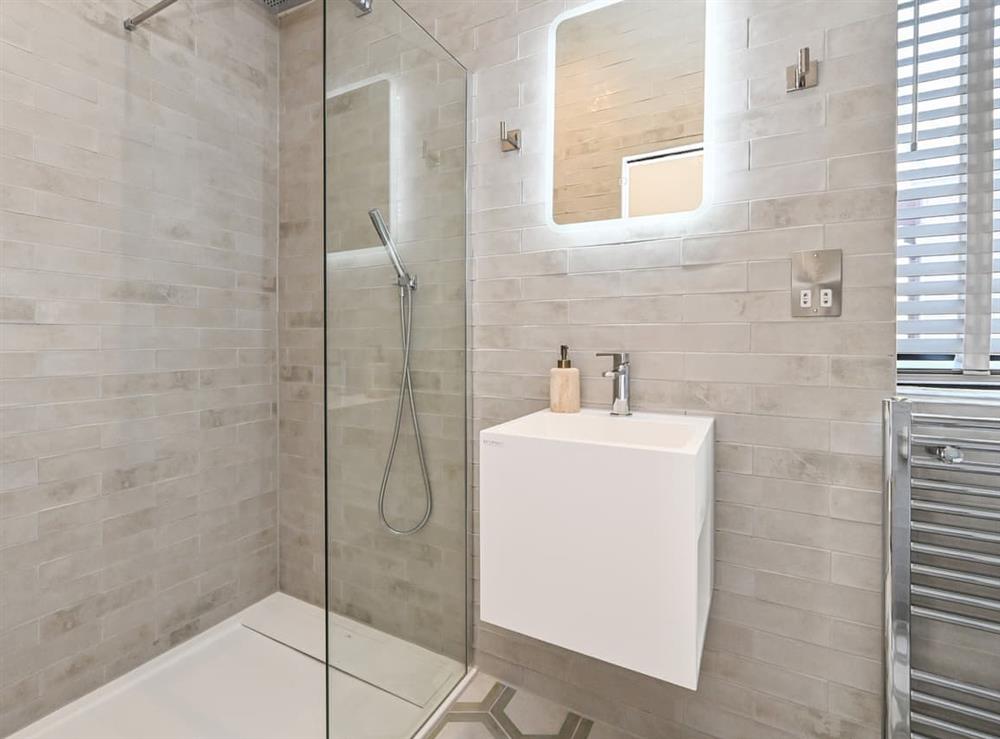 Shower room at Plot 1 The Nest in Charlestown and Duporth, Cornwall