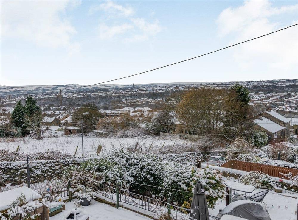 View in Winter at Plough cottage in Halifax, near Haworth, West Yorkshire