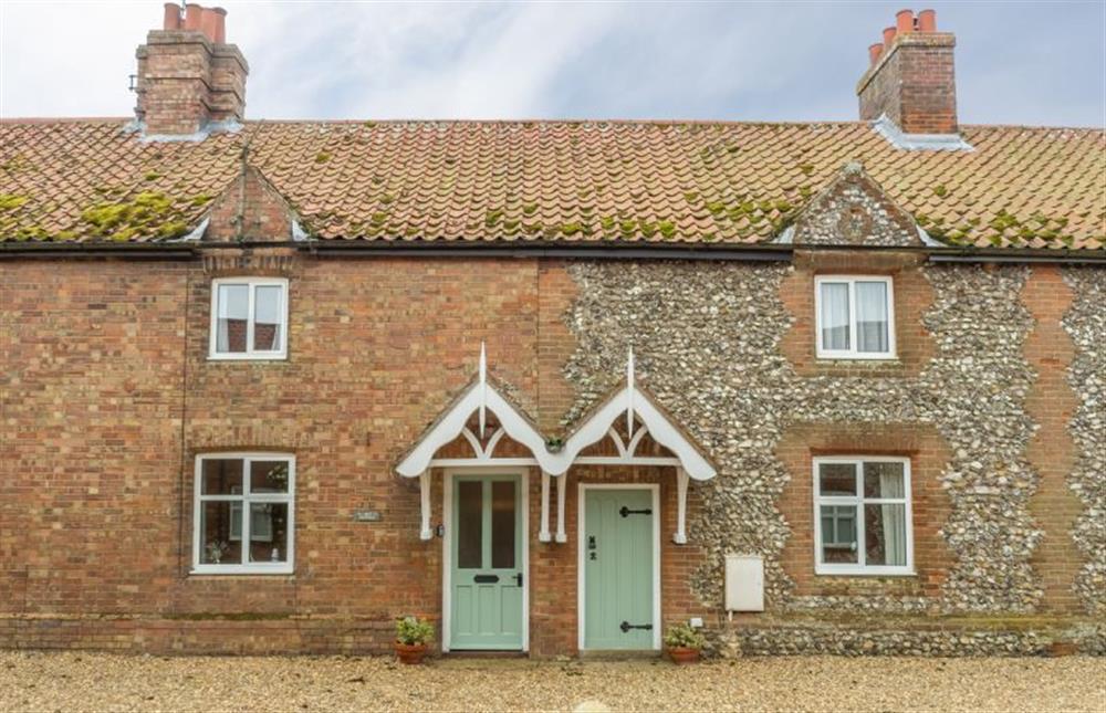 Plunketts Cottage: Front elevation at Plunketts Cottage, Brancaster near Kings Lynn