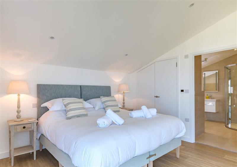 One of the bedrooms at Point Break, Polzeath