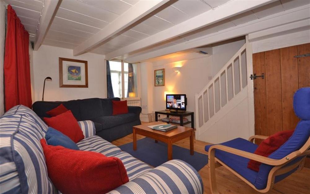The cosy living room at Pol Haven in Polperro