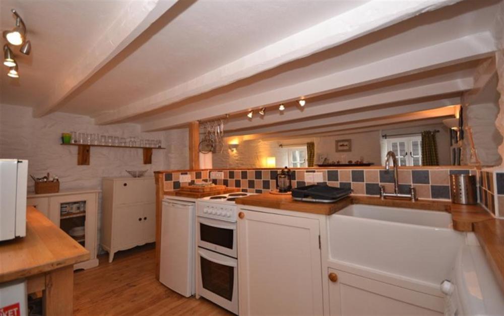The lovely kitchen area at Pol Haven in Polperro