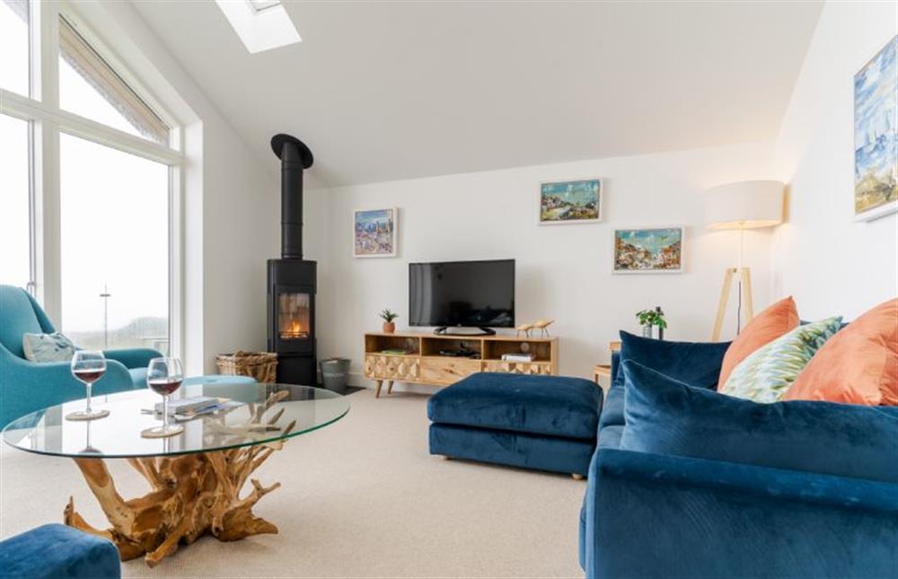 Boasting more vaulted ceilings with an exquisite feature window that opens onto a balcony at Polberro Cottage, St Agnes