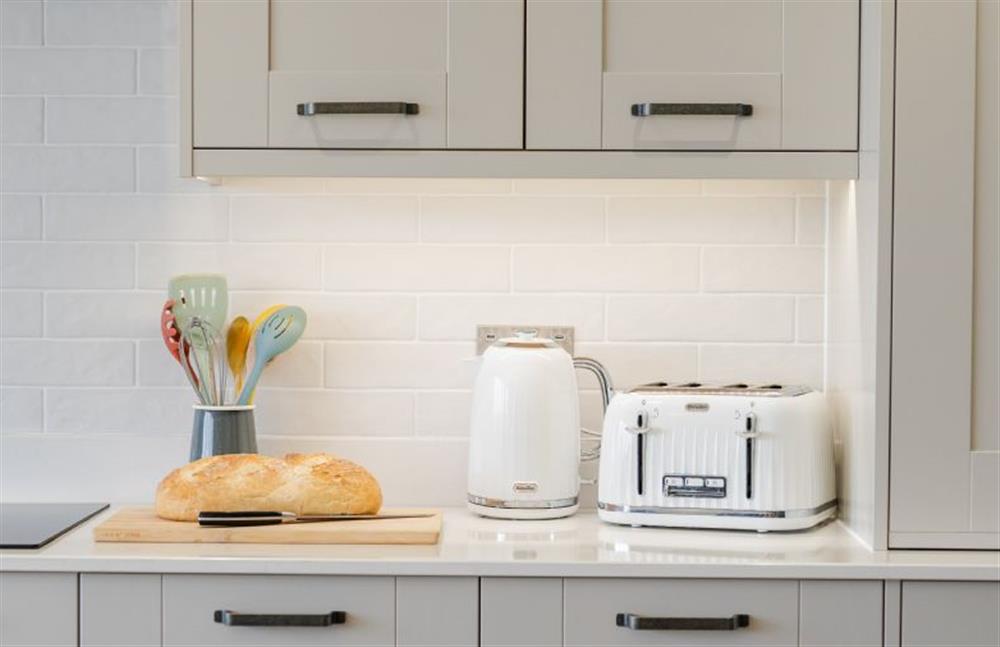 The modern kitchen is fully-equipped at Polberro Cottage, St Agnes
