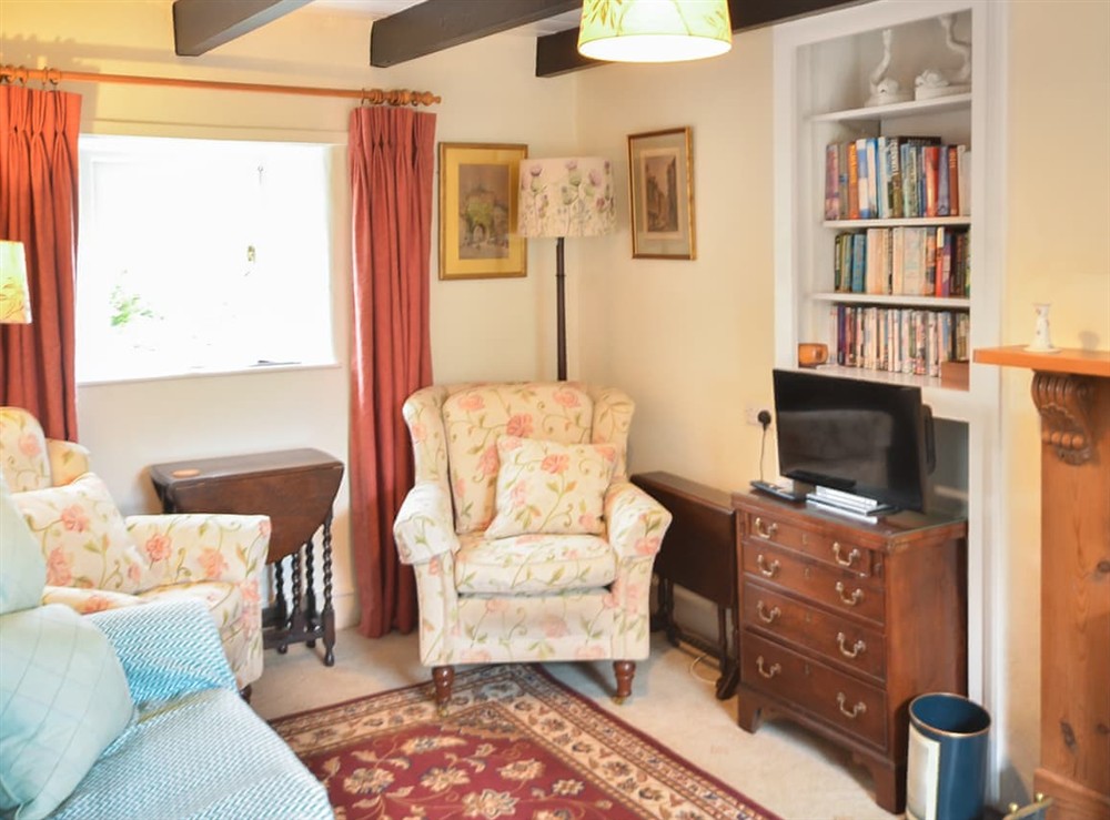 Living area at Polcreek Cottage in Veryan, Cornwall