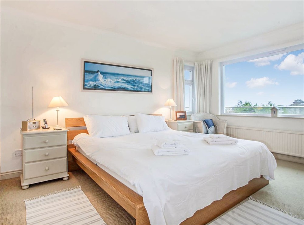 Bedroom at Poldhu in St Mawes, Cornwall