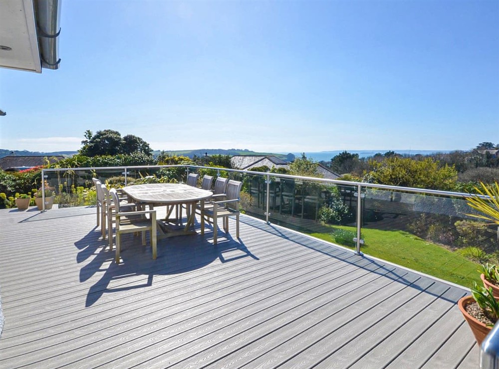 Decking at Poldhu in St Mawes, Cornwall