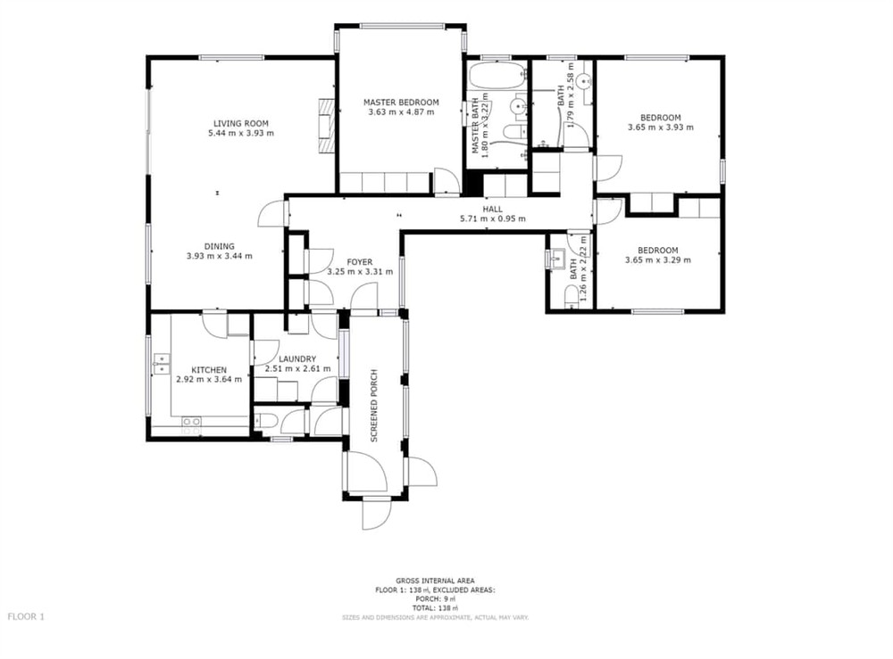 Floor plan at Poldhu in St Mawes, Cornwall