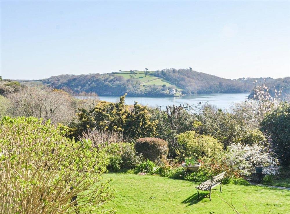 Garden views of Percuil River at Poldower in St Mawes, Cornwall