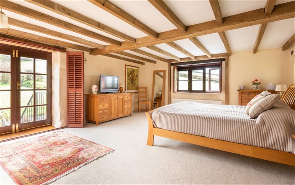 One of the 4 bedrooms at Polgassic Mill in Polperro