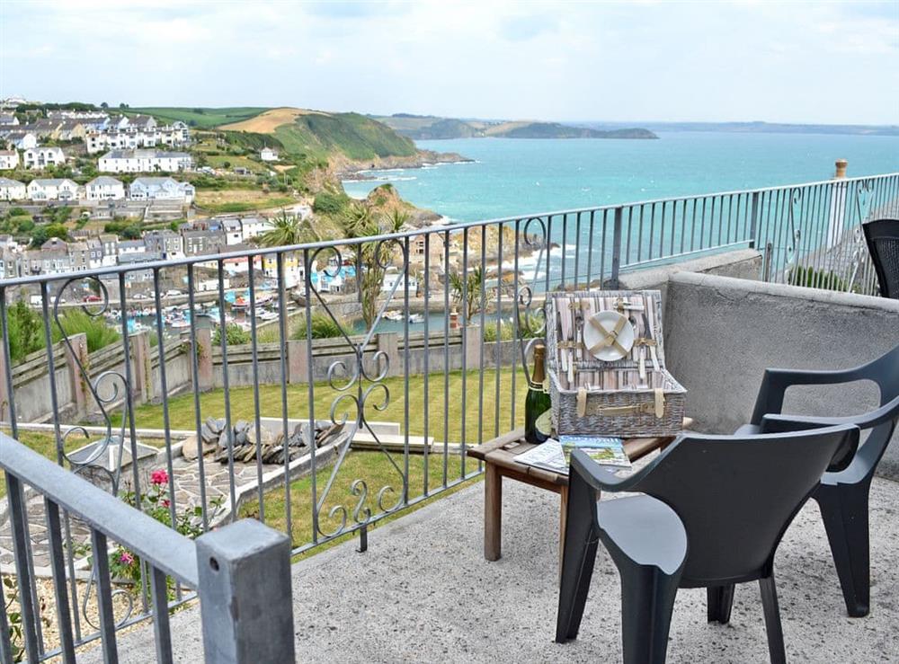 Inviting patio with superb sea views at Sowenna, 