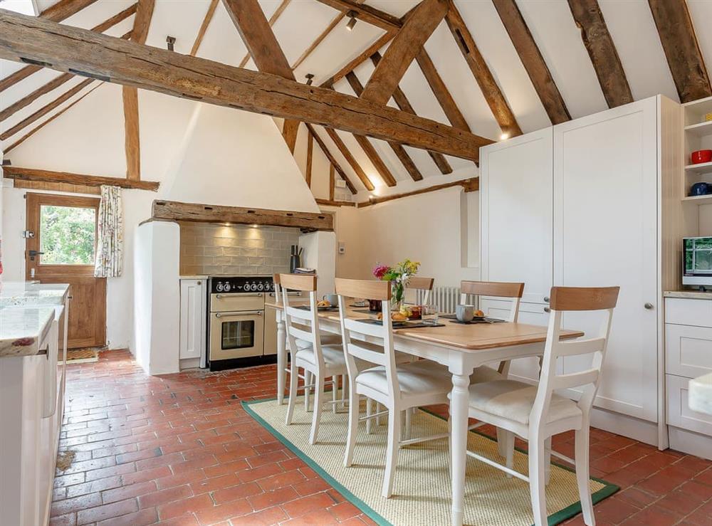 Kitchen and dining area at Pollard Cottage in Lingfield, Surrey