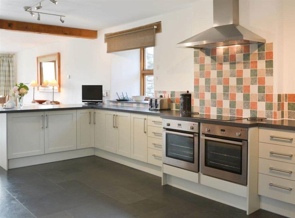 Spacious contemporary kitchen at Polmear Barn in Tregoodwell, Camelford, Cornwall., Great Britain