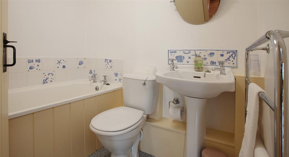 The bathroom at Polmina Cottage in Penzance, Cornwall