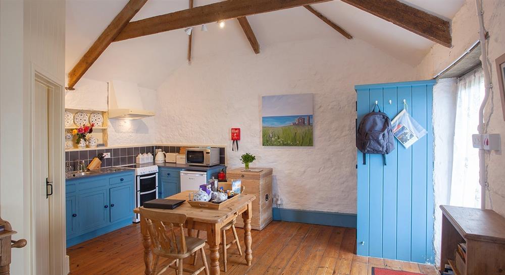 The kitchen area at Polmina Cottage in Penzance, Cornwall
