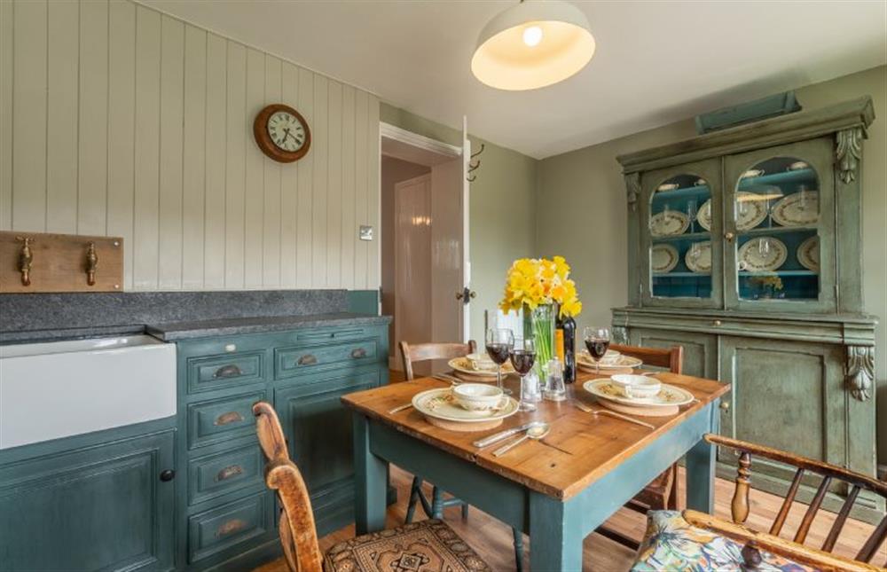 Ground floor: Kitchen/dining room with Butlerfts sink at Pond Cottage, Edgefield near Melton Constable