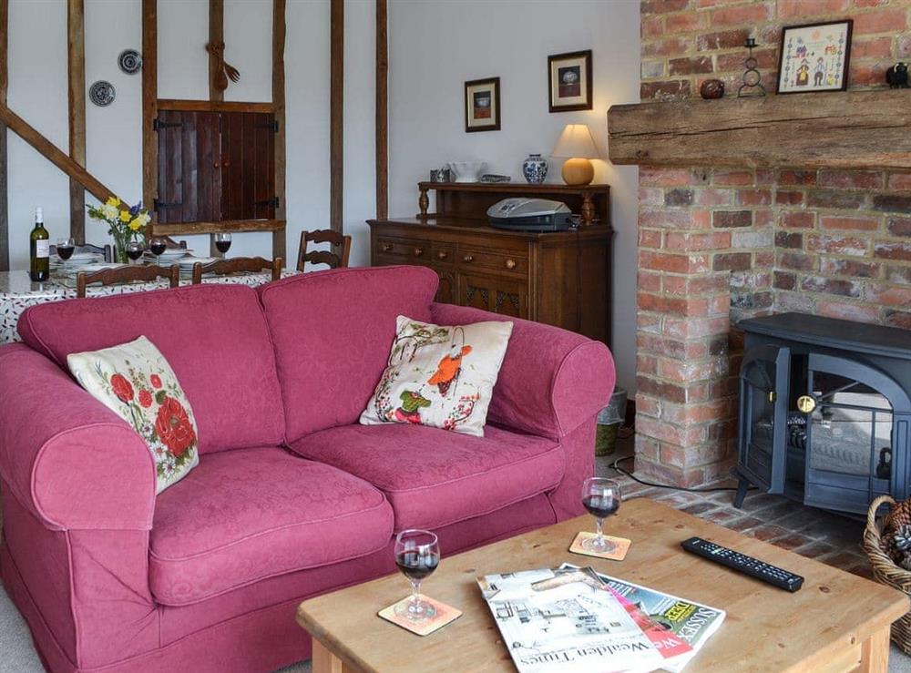 Living room at Pond Cottage in Peasmarsh, near Rye, East Sussex