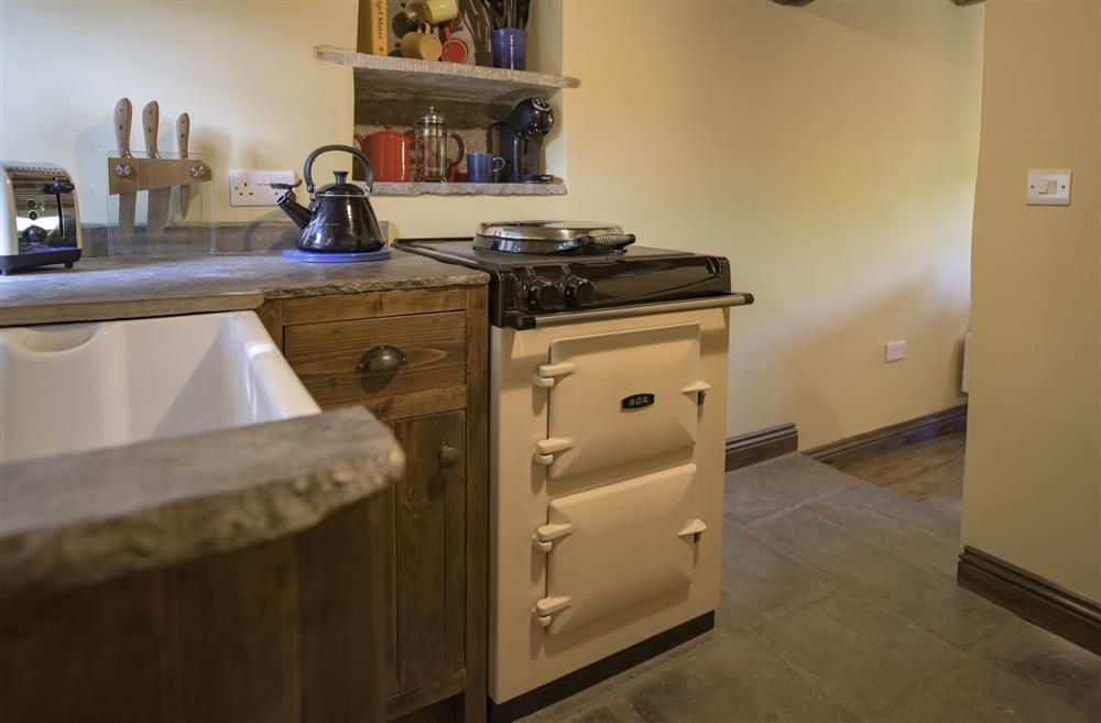 An electric Aga features in this bespoke kitchen at Pond Cottage, West Witton, Leyburn, North Yorkshire