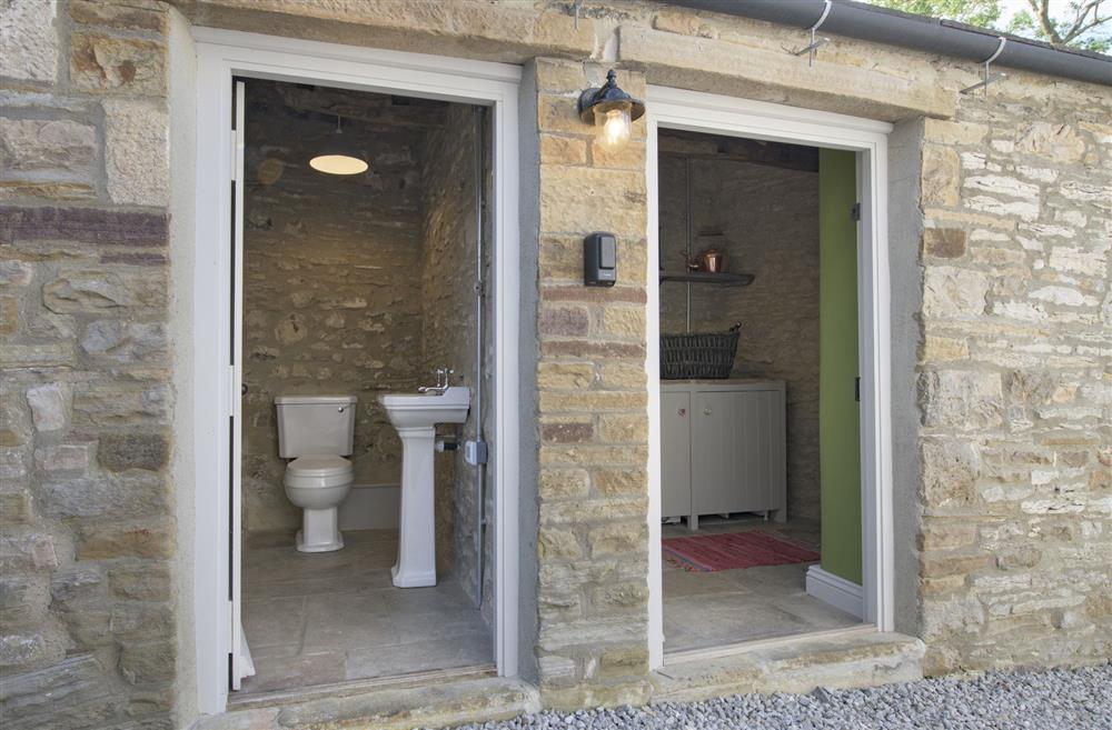 Outside utility area and WC, complete with underfloor heating at Pond Cottage, West Witton, Leyburn, North Yorkshire