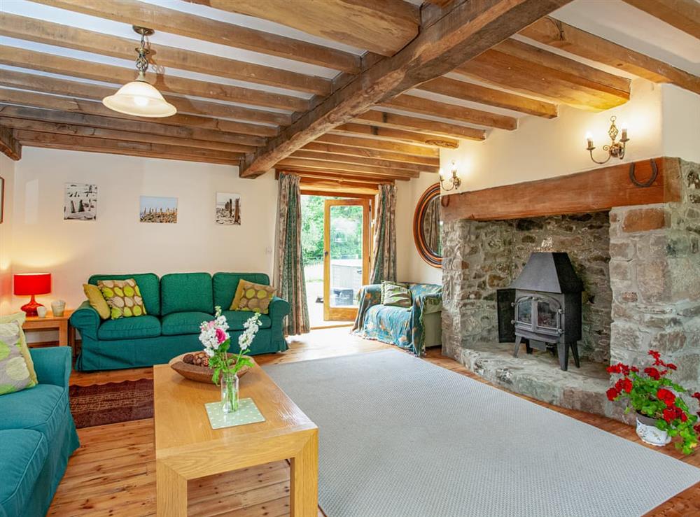 Living room at Pondmead in Monkokehampton, near Okehampton, Devon