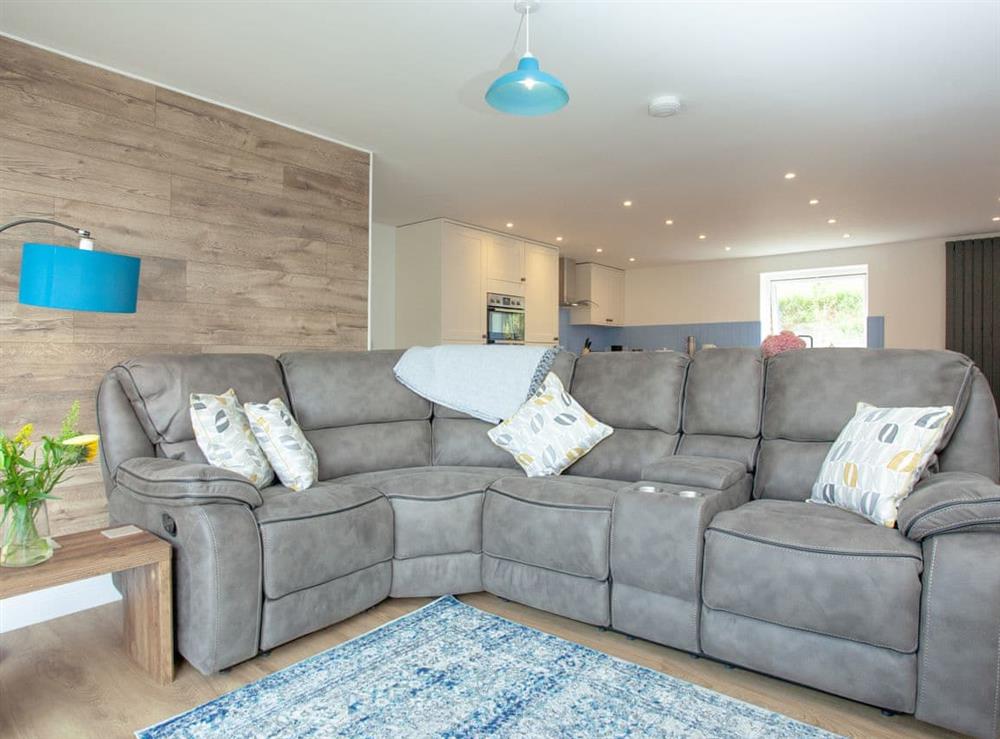 Open plan living space at Kingfisher Lodge, 