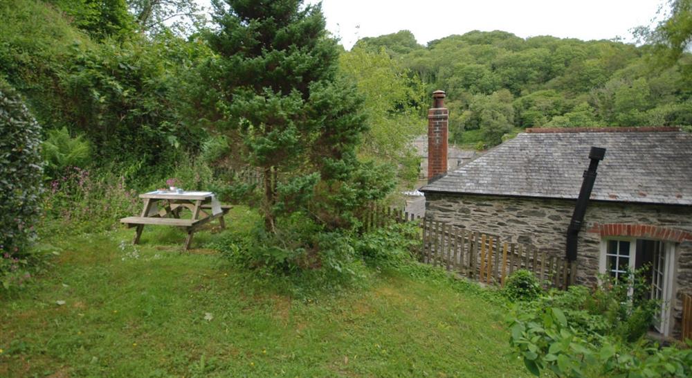 The garden at Pont Creek Cottage in Lanteglos-by-fowey, Cornwall