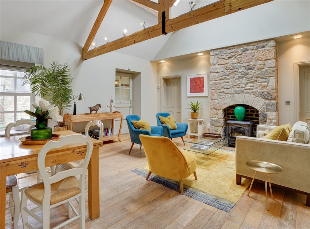 Open plan living space at Pope Lodge in Alnmouth, Northumberland