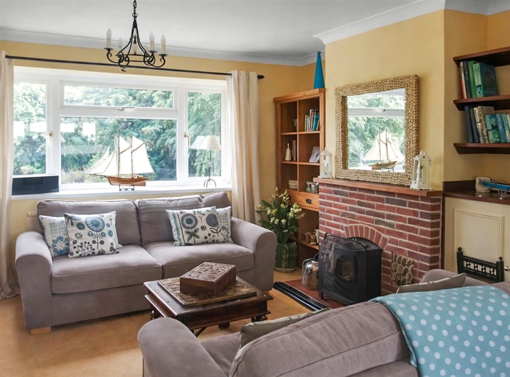 Living area at Poplar Farmhouse in Waxham, Norfolk