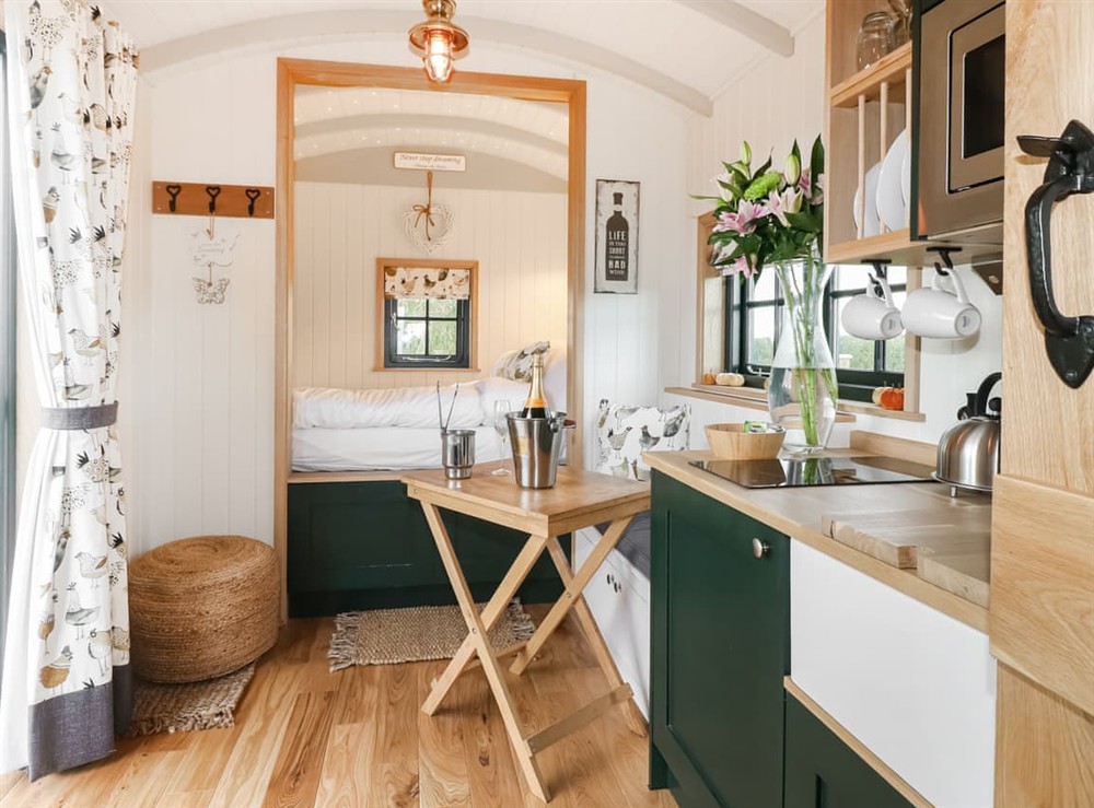 Interior at Poppies Shepherd Hut in Nottingham, Leicestershire