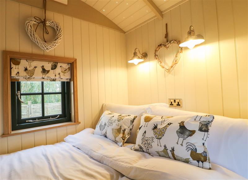 One of the bedrooms at Poppies Shepherds Hut, Bottesford near Redmile and Vale of Belvoir