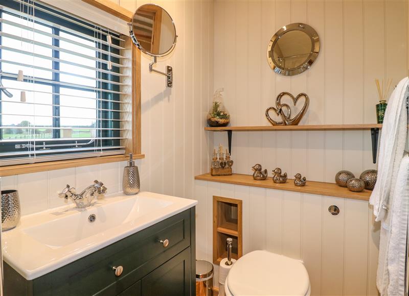 This is the bathroom at Poppies Shepherds Hut, Bottesford near Redmile and Vale of Belvoir