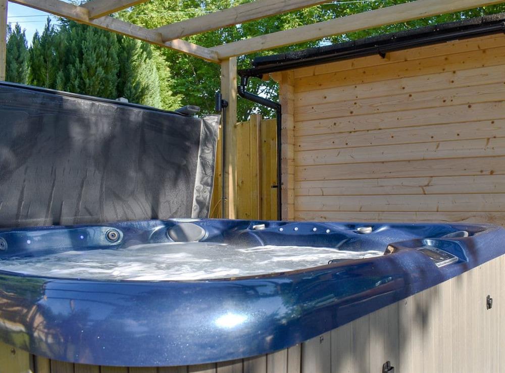 Private hot tub at Poppy Lodge in Minster, near Ramsgate, Kent