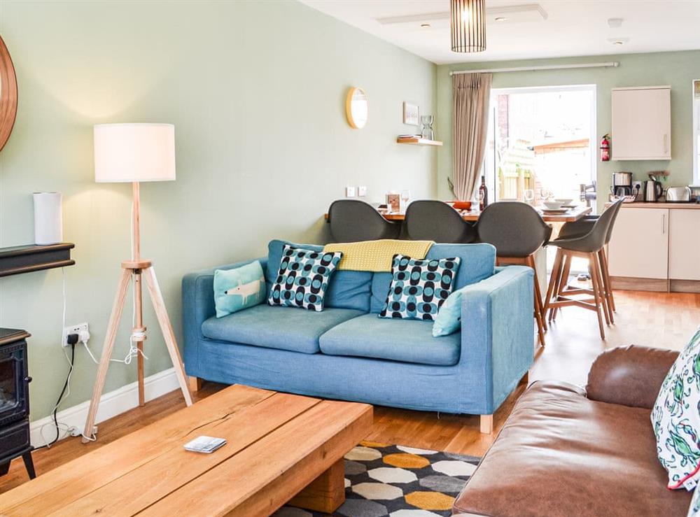 Open plan living space at Poppywinkle in Filey, North Yorkshire