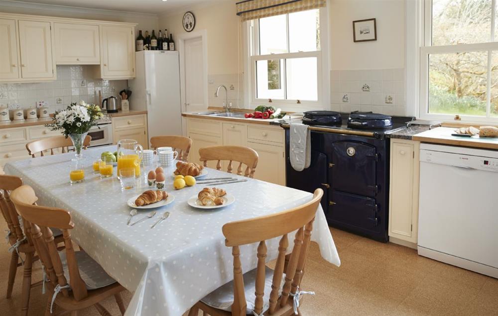 Kitchen with larder and breakfast table seating 4-6 people at Port na Mine, Inverawe