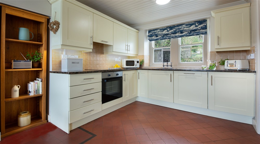 The kitchen and dining room at Portbraddan Cottage in Bushmills, County Antrim