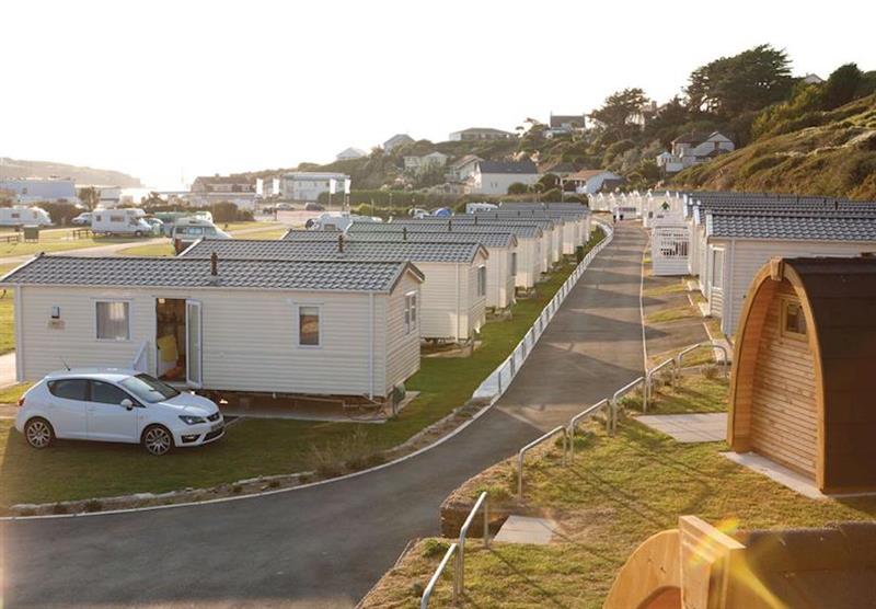 The park serting at Porth Beach Holiday Park in Cornwall, South West of England