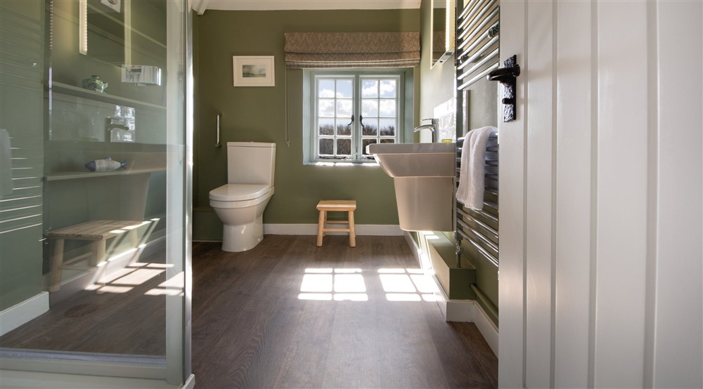 The shower room at Porth Mear Barn in Wadebridge, Cornwall