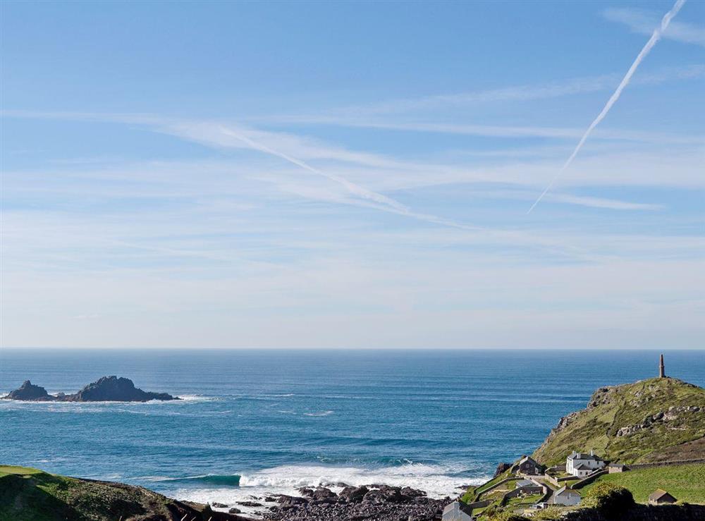 Views over the sea at Porth Nanven Barn in Bosorne, St Just, Cornwall., Great Britain