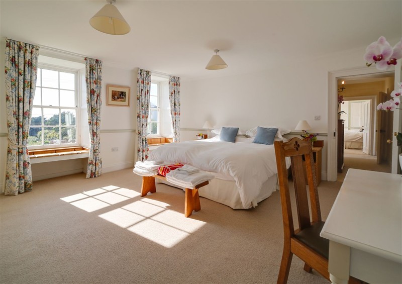 One of the bedrooms at Porthcothan House, Porthcothan