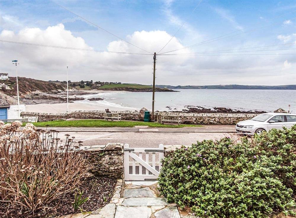Sea view from the front garden at Porthgate in Portscatho, Cornwall