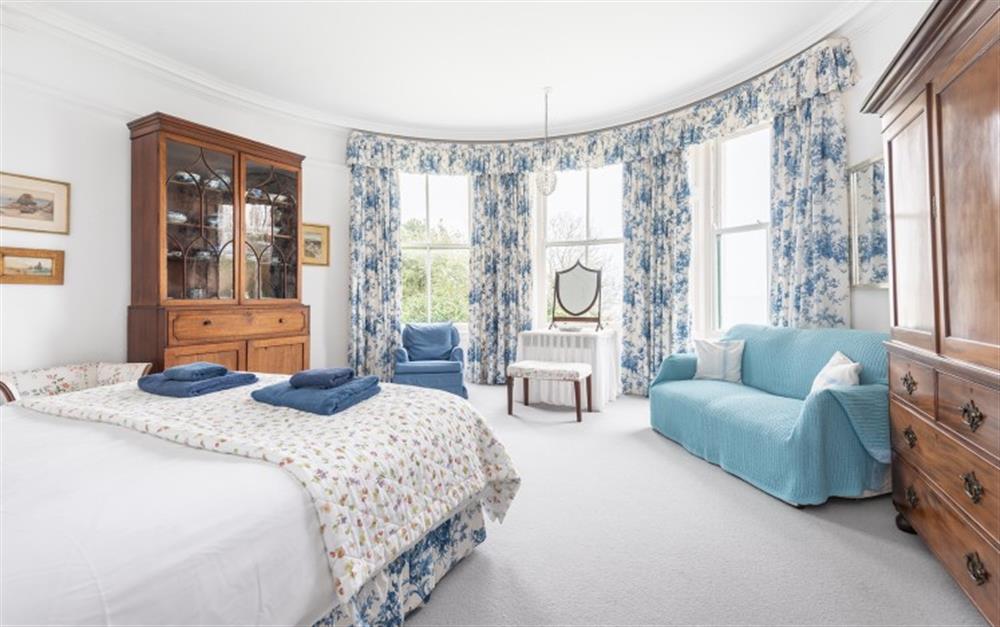 One of the 12 bedrooms at Porthpean House in Porthpean