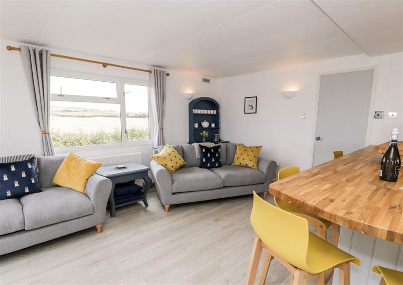 Relax in the living area at Porthwen Lodge, Bull Bay near Cemaes Bay