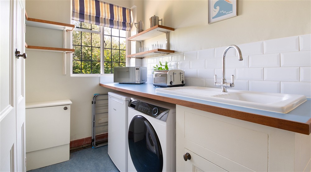 The scullery, which leads to the kitchen at Portland House in Weymouth, Dorset