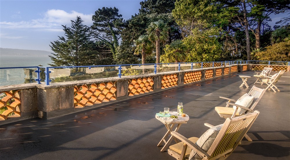The upper terrace at Portland House in Weymouth, Dorset