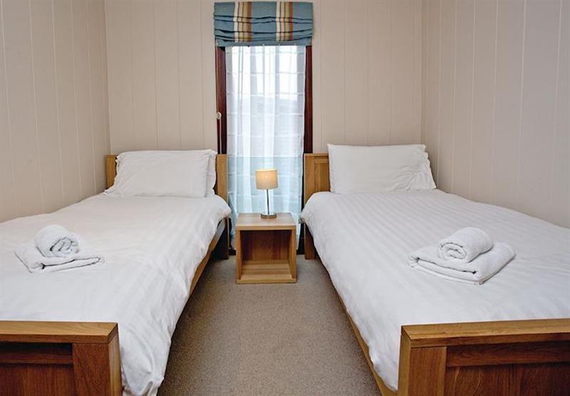 Twin bedroom in the Silver Birch at Portmile Lodges in Devon, South West of England
