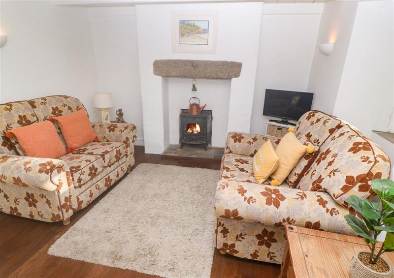 The living area at Post Box Cottage, Helston