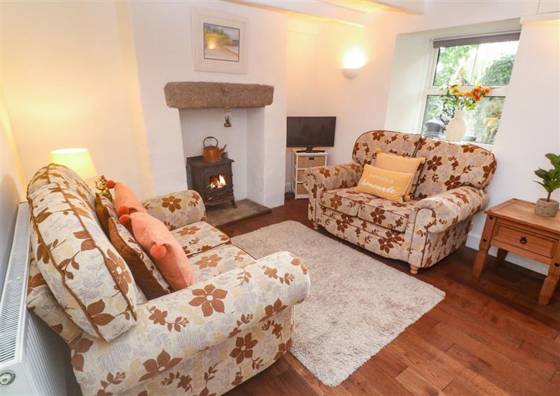 The living room at Post Box Cottage, Helston